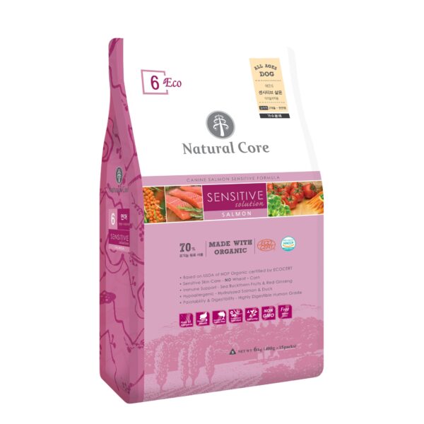 NATURAL CORE Eco6 Organic Sensitive Hypoallergic Salmon & Duck 1kg